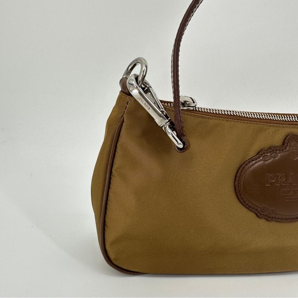 SALE!!!!!!Prada Vintage Mini Nylon Brown Logo Shoulder Bag - Picture 6 of 13